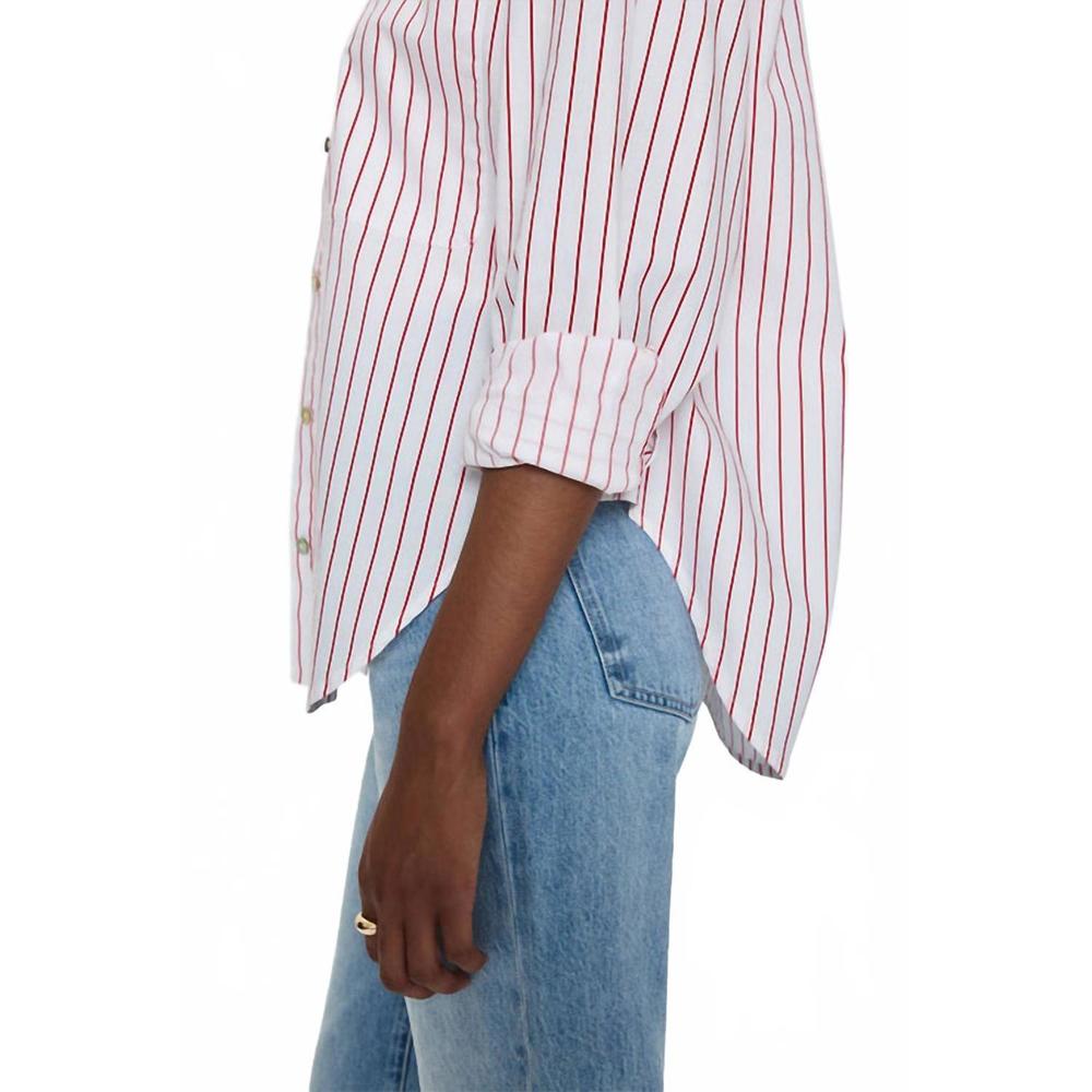 NEW PISTOLA samantha relaxed shirt in ruby stripe - Picture 4 of 5